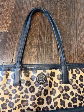 Tory Burch Leopard-Print Tote in Tan and Black